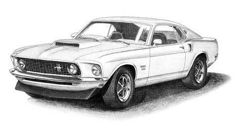 1969 Ford Boss 429 Mustang Picture Mustang Art Ford Mustang Boss