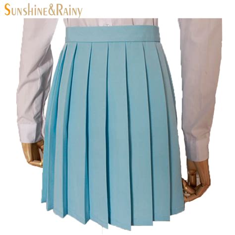 Japanese 2017 New Brand Girls Skirts Pleated Schoolgirls Skirt Uniforms Cos Macarons Waist Solid