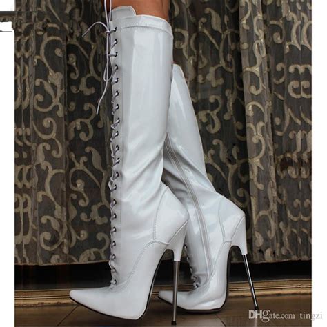 7 ultra high heel metal heel 18cm stiletto poited toe cross tied knee free download nude photo