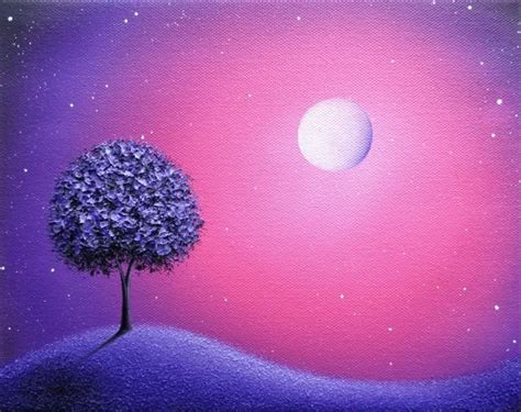 Original Purple Tree Painting Purple Oil Painting Abstract Art On