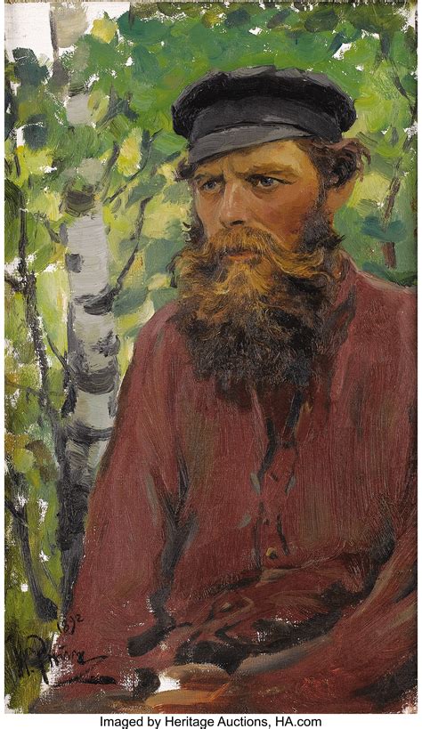 Ilya Repin Russian 1844 1930 Portrait Of A Russian Peasant Lot