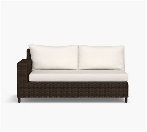 Build Your Own Torrey All Weather Wicker Square Arm Loveseat Chaise