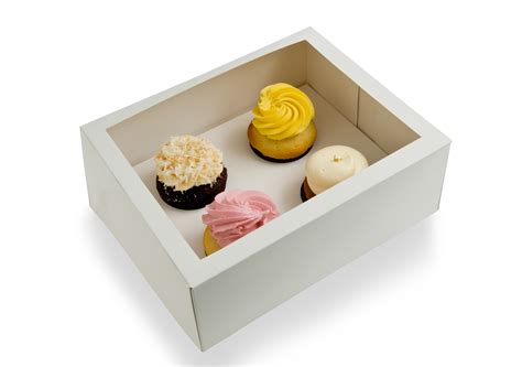 Four Cupcake Box Window With Insert Combo Pack Pop Solutions Inc