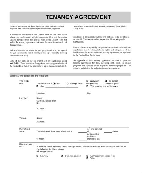 However, the landlord would need to provide information such as the amount of the rental and rental. FREE 9+ Sample Tenancy Agreement Forms in PDF | MS Word