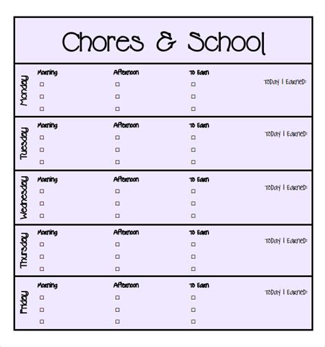 9 Kids Chore Chart Templates For Free Download Sample Templates