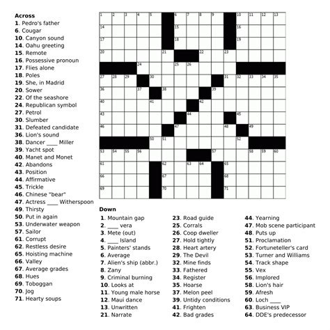 10 Best Printable Crosswords For Adults