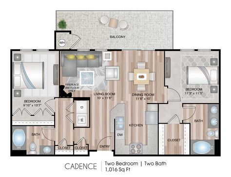 Luxury Two Bedroom Apartment Floor Plans