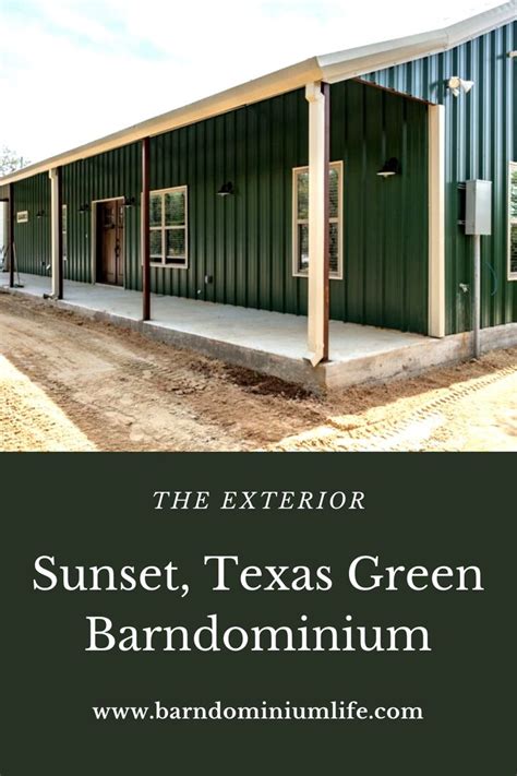 Sunset Texas Green Barndominium In 2021 Barndominium Tiny House