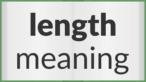 Length Meaning Of Length Youtube