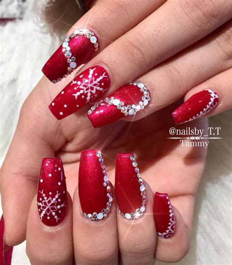 Red Christmas Nails With Diamonds We Again Showcase Some The Best