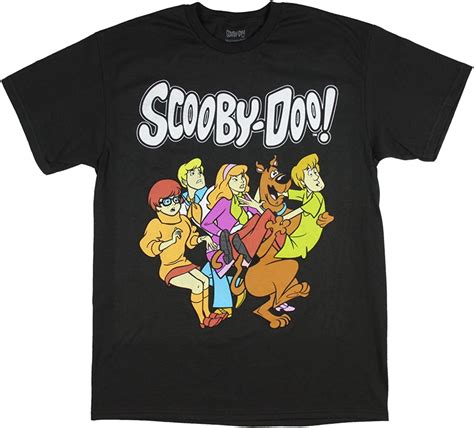 Scooby Doo The Whole Gang Mens T Shirt Medium Black