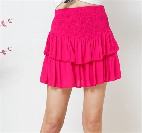 Maddie Ruffle Skirt Hot Pink