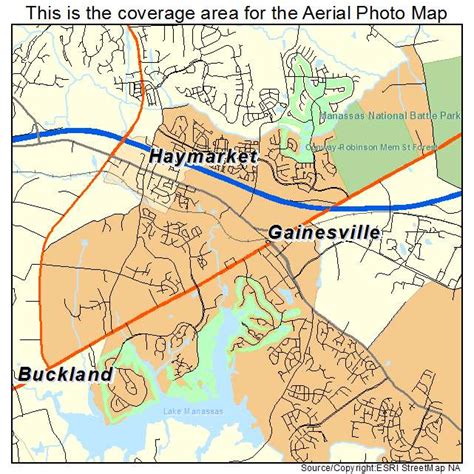 Aerial Photography Map Of Gainesville Va Virginia