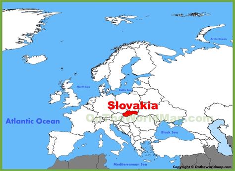 Slovakia Location On The Europe Map Ontheworldmap Com