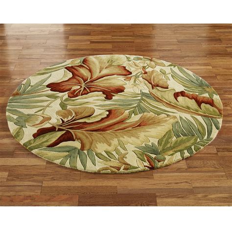 Round Indoor Outdoor Rug Floral Tropical Area Rugs Round Rugs Rugs