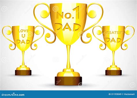 Trophy With Father S Day Message Stock Vector Illustration Of Father