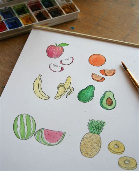 Express Your Creativity Doodle Drawings Fruits