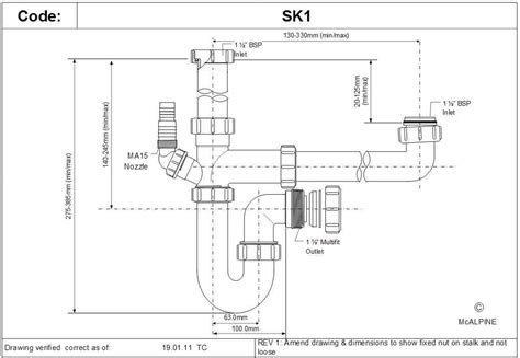 The dishwasher ( for the most part) drains, but the kitchen sink does not. McAlpine SK1 Bowl & Half Kitchen Sink Plumbing Kit ...