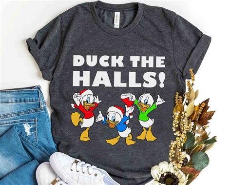 Donald Duck The Halls Ducktales Santa Huey Dewey And Louie Christmas T