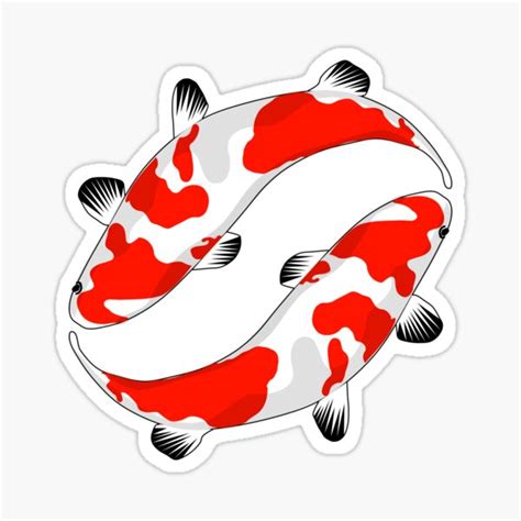 Two Koi Fish Red Sticker For Sale By Chimmypix Redbubble