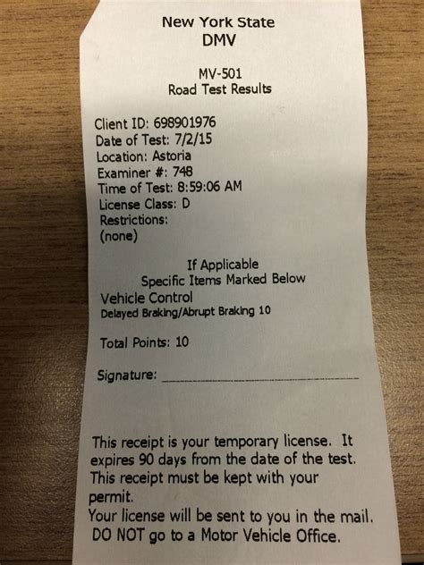 Drivers License Receipt - lasopayard