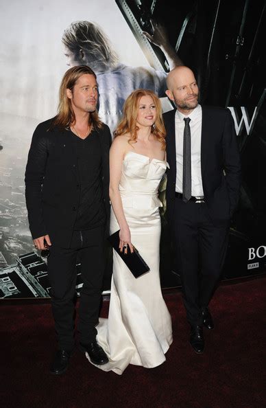 Brad Pitt Marc Forster Mireille Enos Brad Pitt And Mireille Enos