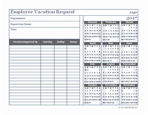 Employee Vacation Planner Template Excel Awesome 2017 Business Employee