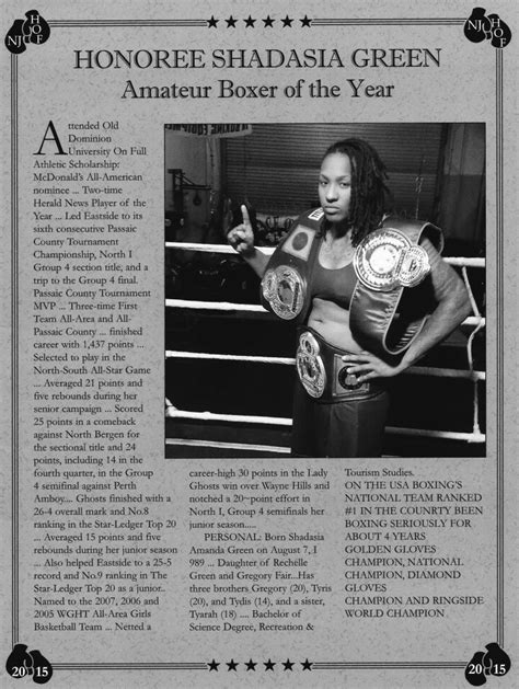 SHADASIA GREEN New Jersey Boxing Hall Of Fame