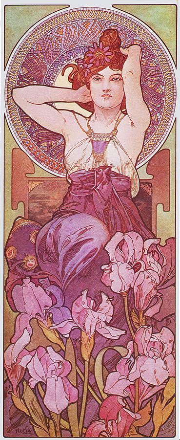 Amethyst Art Nouveau Lady Vintage Painting By Masterpieces Of Art Gallery Fine Art America