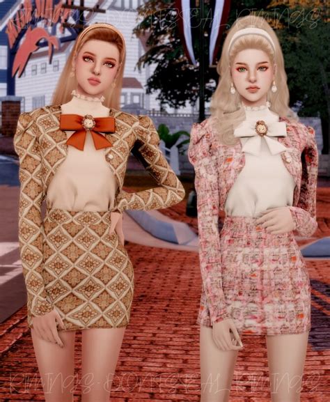 Elegance Tweed Twopiece At Rimings Sims 4 Updates