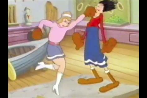 Cartoon Girls Boxing Database Popeye Never Kick A Woman 1936