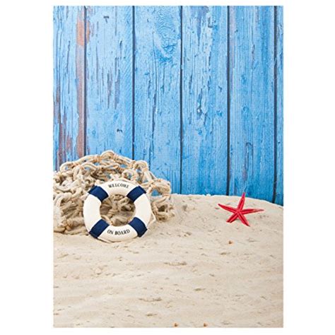 Buy Sodialr Blue Beach Fence Photography Backdrops 5x7ft Vinyl Summer