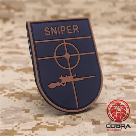 Sniper Brown Military Pvc Patch Velcro Military Airsoft