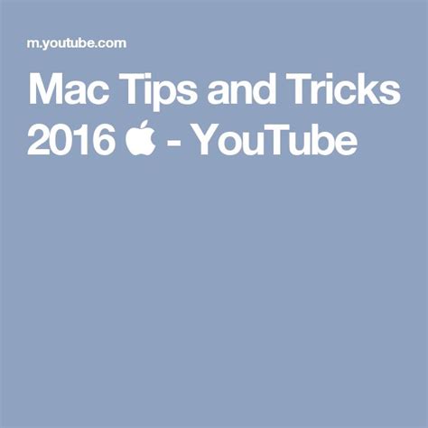 Mac Tips And Tricks 2016 Youtube Mac Tips Mac Tips