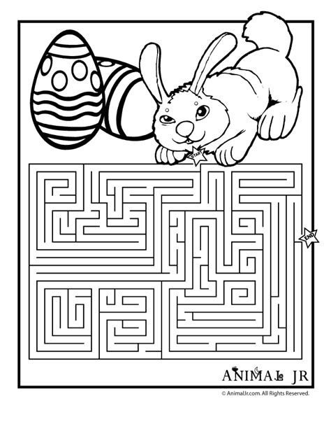 Easter Egg And Bunny Printable Maze Woo Jr Kids Activities