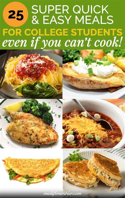 35 Seriously Easy Meals For College Students Midlife Rambler