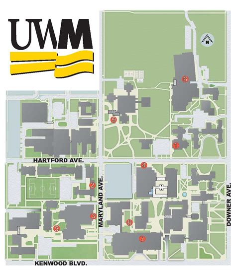 University Of Wisconsin Milwaukee Campus Map Topographic Map World