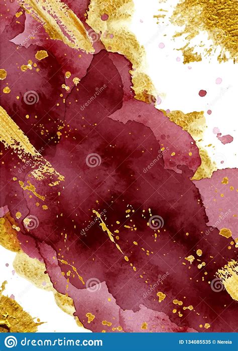 Watercolor Abstract Background Hand Drawn Watercolour Burgundy And