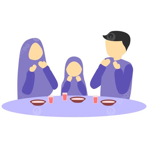 Puasa Vector Png Images Ramadhan Keluarga Anak Makan Sahur Buka Puasa