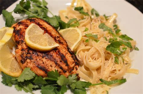 Lemon Grilled Chicken With Creamy Fettuccine Alfredo Dreamy Music From