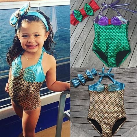 Princess Baby Kids Clothes Girl Little Mermaid Tankini Bikini Swimsuit