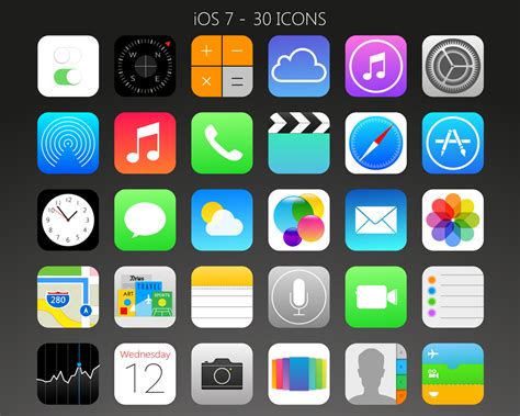 Iphone 6s plus, iphone 6 plus iphone 6s, iphone 6, iphone se ipad pro, ipad, ipad mini settings icon spotlight icon app store icon 8 sizes preview on device. iOS 7 - 30 Icons (png+ico) by Evonyx3 on DeviantArt