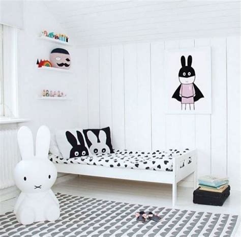 Beautiful Monochrome Kids Room Featuring Our Mr Maria Xl Miffyrabbit