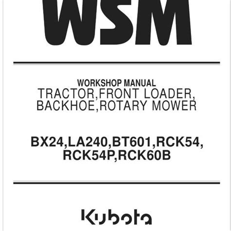 Kubota Tractor Bx23s Au Workshop Manual