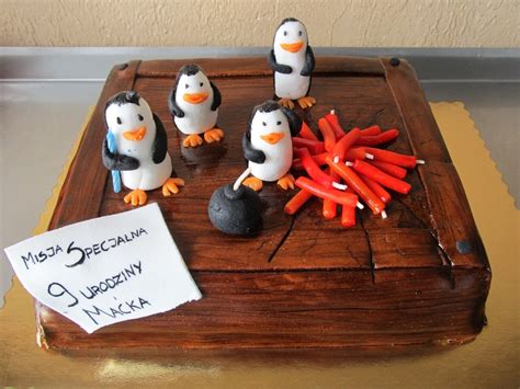 tortowa kraina tort pingwiny z madagaskaru