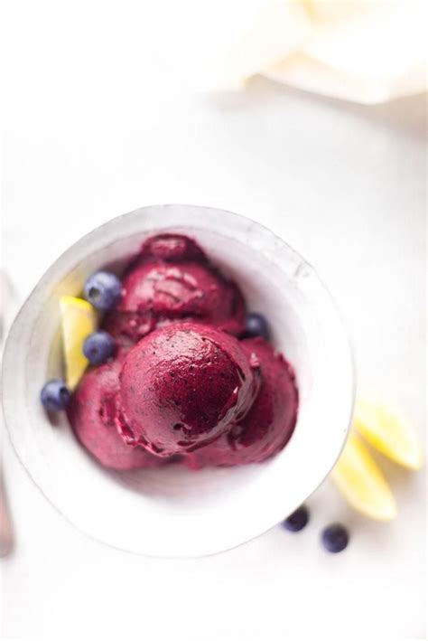 Lemon Blueberry Sorbet Recipe Sorbet Recipes Blueberry Sorbet