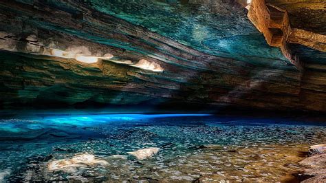Hd Wallpaper Blue Cave Crystal Clear Unique Place Bahia Brazil