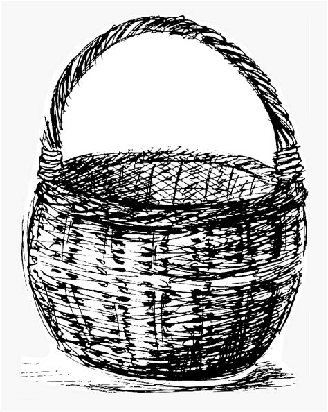 Weaving Drawing Wicker Basket Basket Drawings Hd Png Download Kindpng