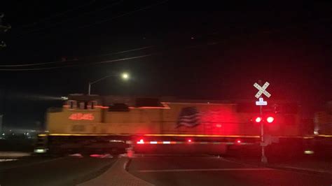 Up 4846 Manifest Freight Train North Industrial Dr Railroad Crossing