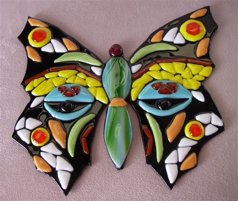Fused Glass Butterflies Glass Butterfly Butterfly Mosaic Glass Crafts